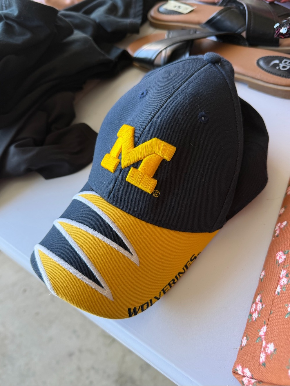 MICHI Navy and Yellow Embroidered M Baseball Cap